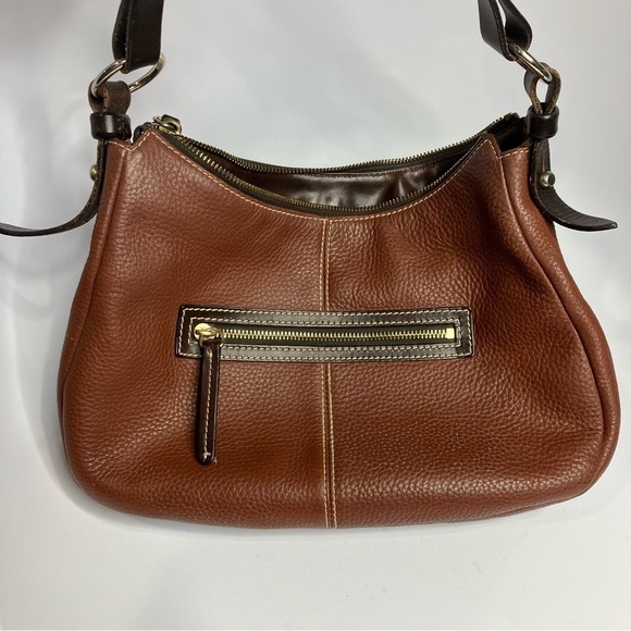 Dooney & Bourke safari brown pebbled leather shoulder bag - Picture 5 of 9